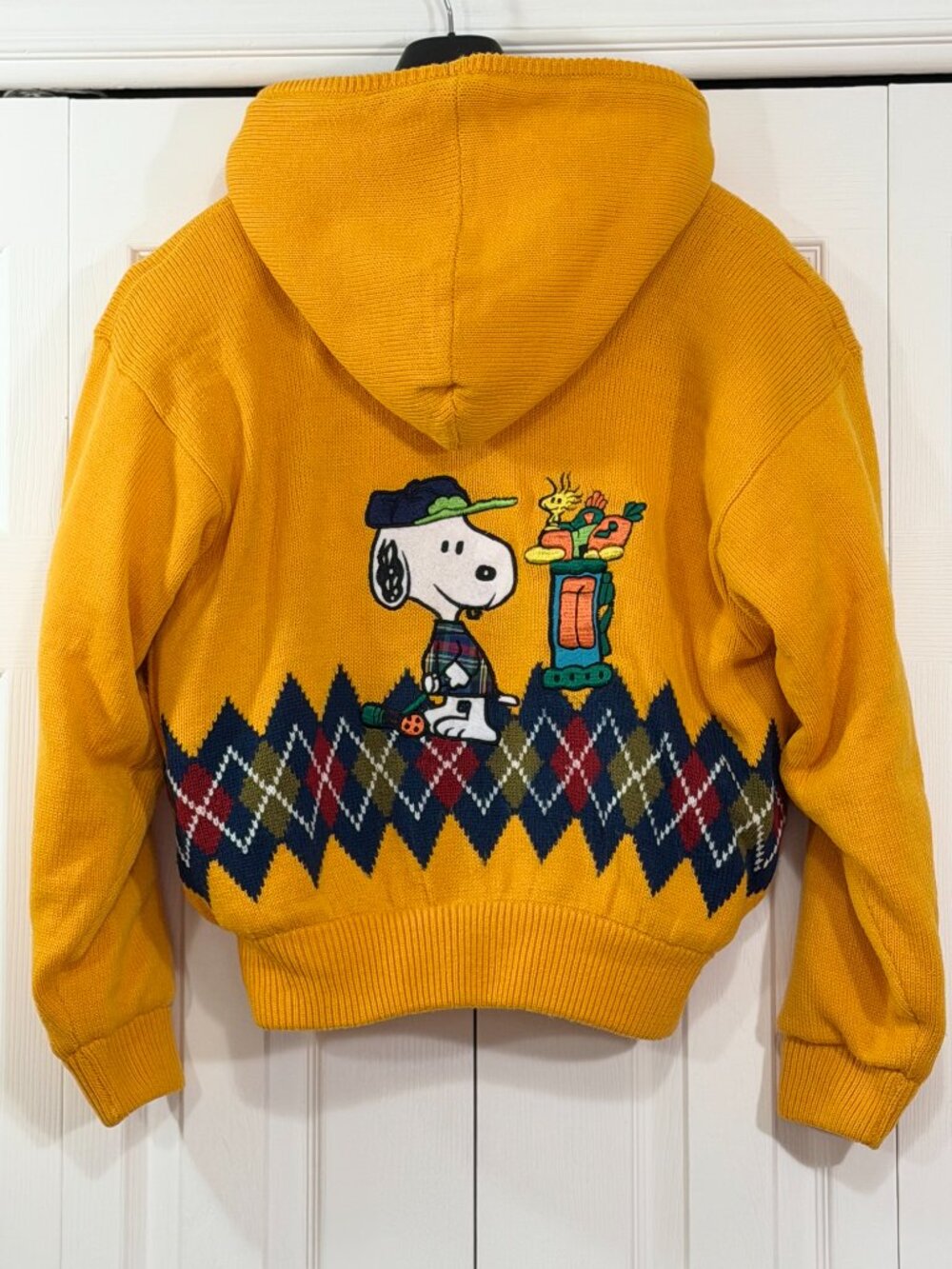 Vintage Snoopy Peanuts Golf Knit Jacket - Yellow - Machan Ltd